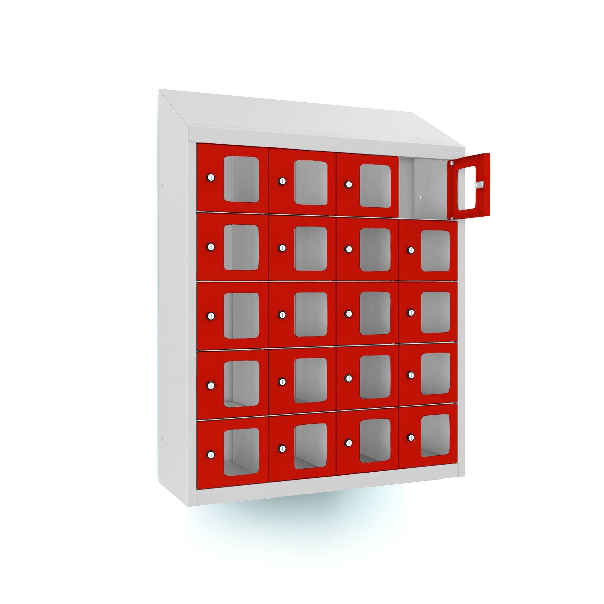 Mini-Box für das Handyverbot an Schulen — Türen mit Sichtfenster (Plexiglas)